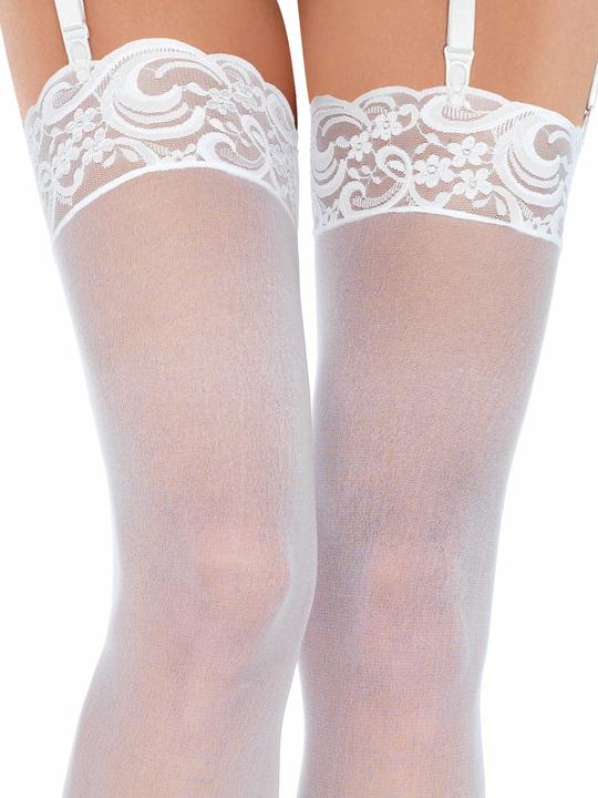 Image du produit Leg Avenue Bas jarretière avec dentelle (Taille unique)