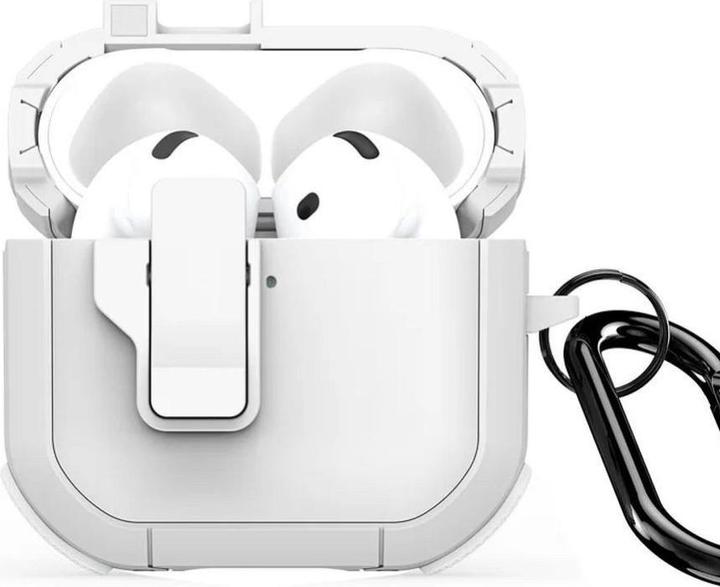 Productafbeelding Dux Ducis Headphone case - AirPods 4 PECP Series PC+TPU Cover with Hook White (Hoes voor oplaadkoffer)