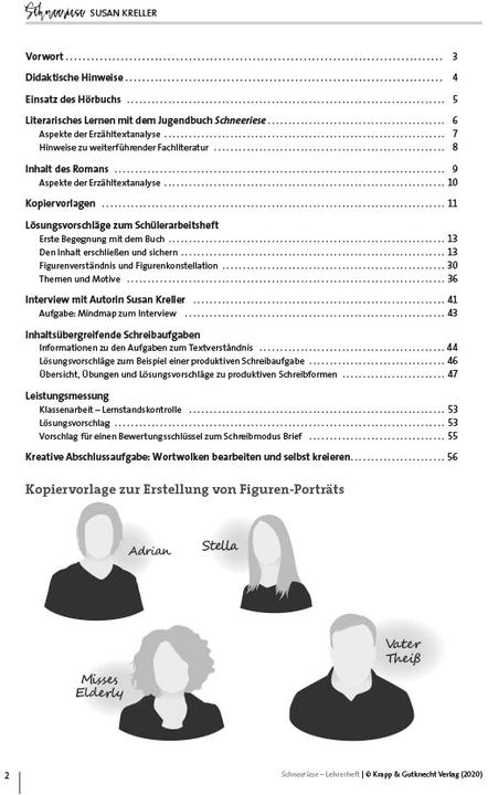 Produktbild Schneeriese - Susan Kreller - Lehrerheft (Deutsch, Christel Metzger, 2020)