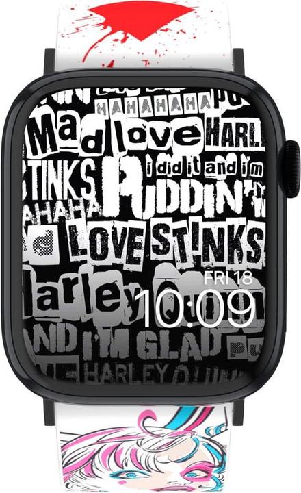 Image du produit Moby Fox Bracelet Smartwatch Harley Quinn Mad Love 22 mm (22 mm, Silicone, Acier inoxydable, Montre Apple)