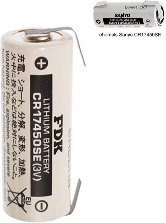Actual product image FDK Batterie CR17450SE Size A, mit Lötfahne U-Form (1 pcs., A, 2500 mAh)