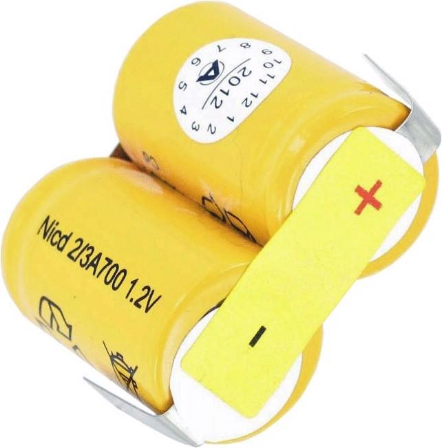 Image du produit AccuCell Accu 2/KR-600AE 2/3 A Cadnica avec cosse à souder en forme de U (1 pcs, 600 mAh, Chargeurs sans batterie)