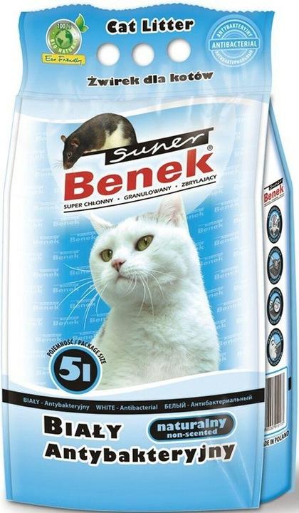 Produktbild Super Benek Certech Weiss Antibakteriell - Katzenstreu Klumpend 5 l (Klumpend, Nicht staubend, 4.90 kg)
