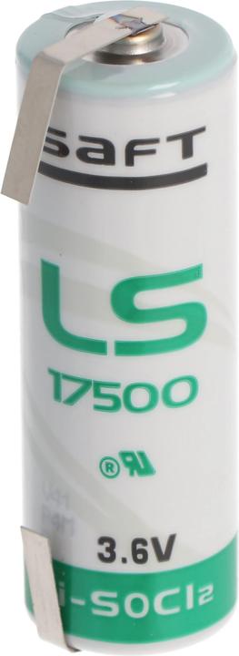 Actual product image Saft Battery LS17500, Size A, with solder tag U-shape (1 pcs., 14500, 3600 mAh)