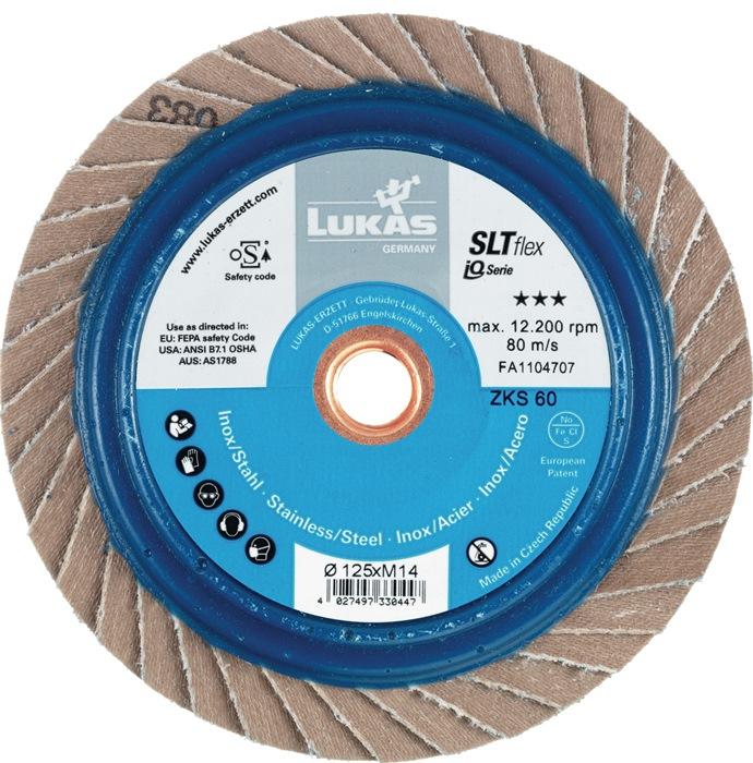 Produktbild Lukas Fächerscheibe SLT flex D.125mm K.40 fl.INOX,STA Spezial-Zirkonkorund 10 (40)