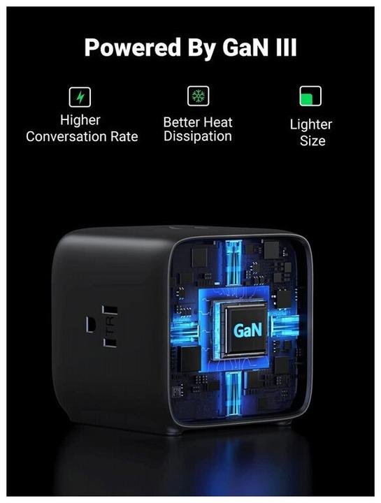 Actual product image Ugreen Cube CD268 (3 x, USB-A, USB-C, CEE 7/4, 1.80 m)
