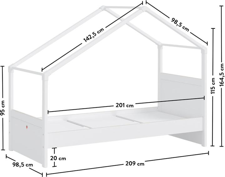 Immagine prodotto Cilek Letto Montes White House con tetto laterale (90 x 200 cm)