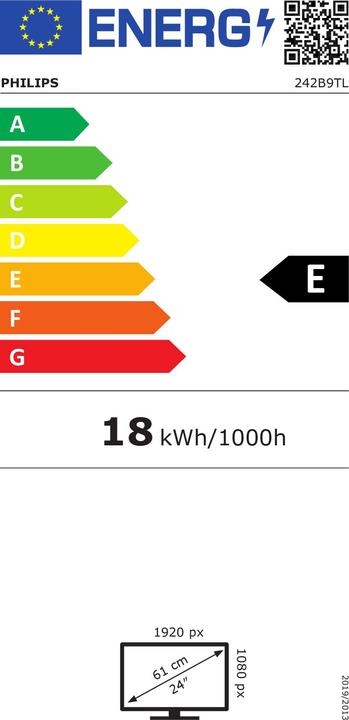 Energy Label Philips 242B9TL/00 (1920 x 1080 pixels, 23.80")