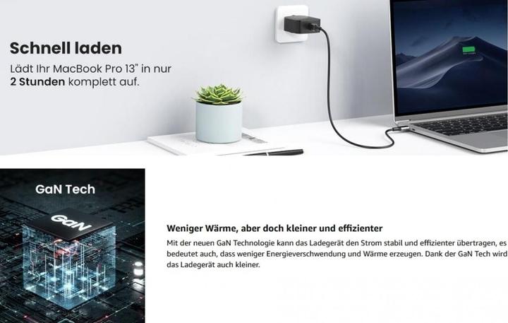 Immagine prodotto Ugreen Caricabatterie USB-C GaN (65 W)