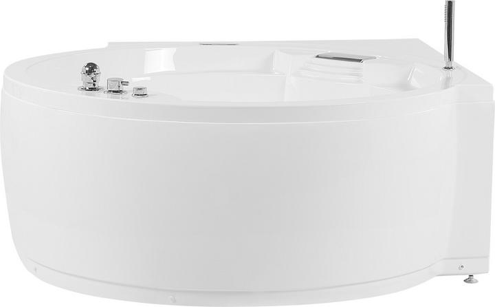 Produktbild Beliani Badewanne-Whirlpool mit Bluetooth Lautsprecher weiss Eckmodell 150 x 114 cm MILANO (412 l, 181 cm, 150 cm)