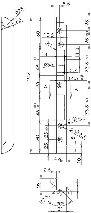 Produktbild OK-Line Einfrässchliessbleche (Schliessblech)