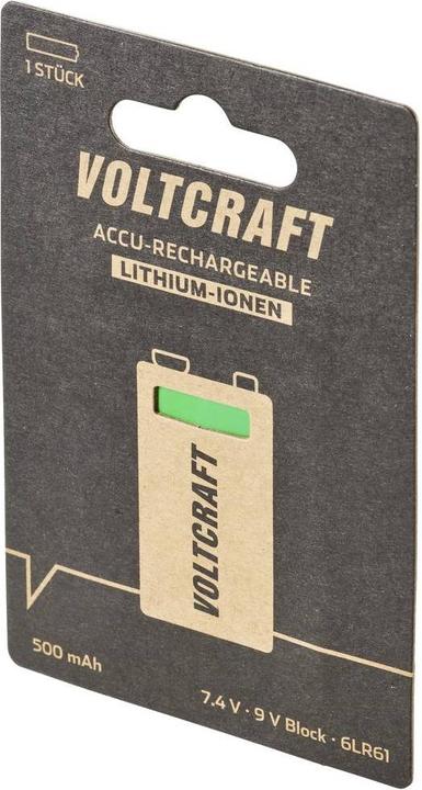 Produktbild Voltcraft 6LR61 9 V Block-Akku Li-Ion 500 mAh 7.4 V 1 St. (7.40 V, 500 mAh)