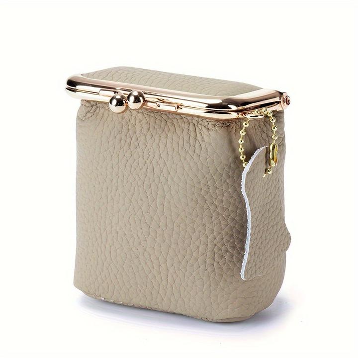 Image du produit Only-Bags.Store Mini sac à main vintage en cuir véritable avec fermeture à glissière sécurisée - Porte-monnaie