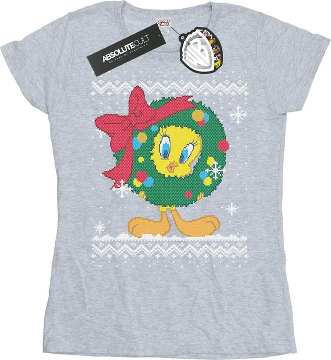 Produktbild Looney Tunes Tweety Pie Christmas Fair Isle TShirt (XL)