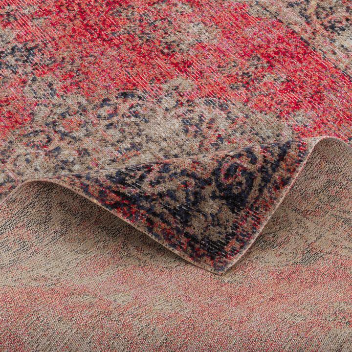 Produktbild Pergamon Kurzflor Designer Teppich Modern Vintage Orient Muster (140 x 200 cm)