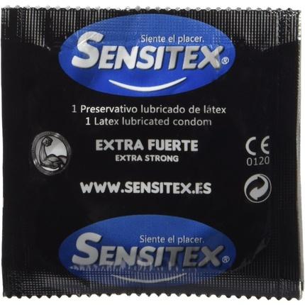 Actual product image Sensitex "Extra Fuerte" 144 extra strong and vegan condoms from Spain, storage box (144 pcs.)