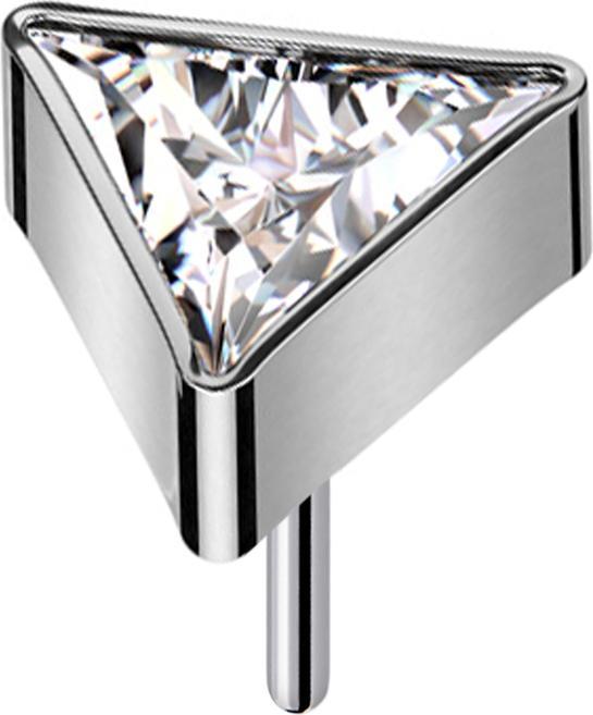 Star Piercing Threadless dreieck silber Kristall silber (ohne Messing, Titan G23)
