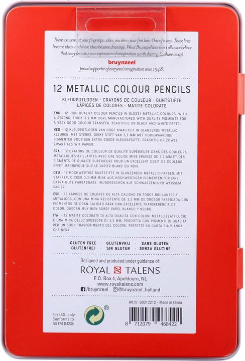 Image du produit Bruynzeel Expression crayons de couleur métalliques 12pcs (Multicolore, Métallique, 12 x)