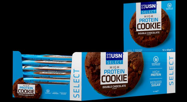 Image du produit USN Choisir un biscuit protéiné (Double Chocolate, 12 pcs, 720 g)