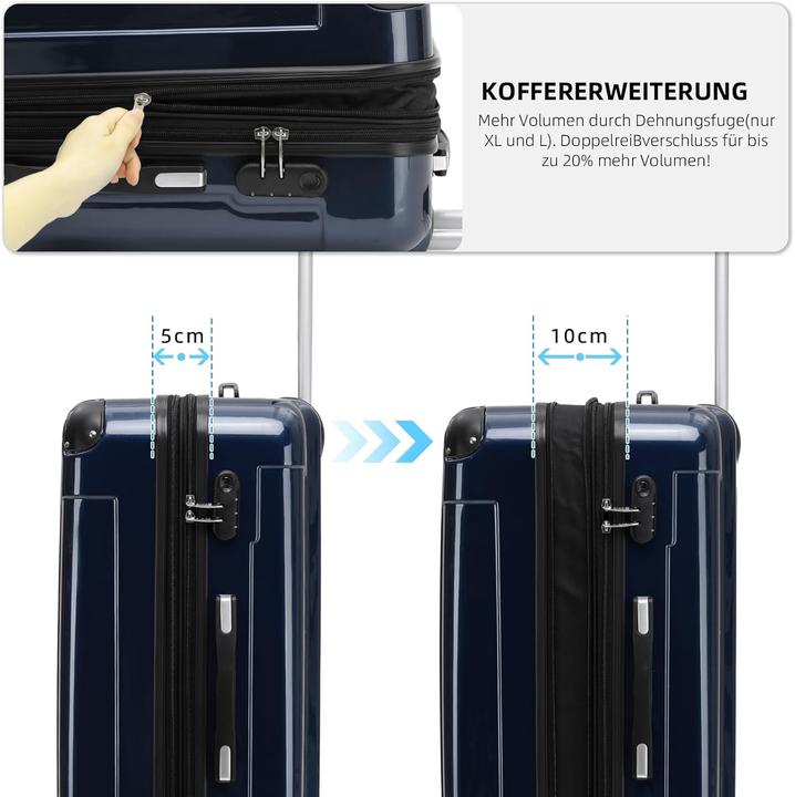 Immagine prodotto Beibye Hartschalen-Reisekoffer (110 l, L (90 - 115l))