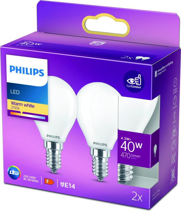 Actual product image Philips Lamp (E14, 4.30 W, 470 lm, 2 x, F)