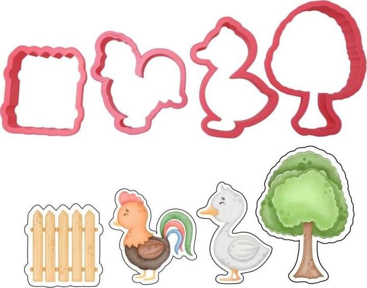 Image du produit Cut my Cookies Set emporte-pièce ferme avec coq et canard