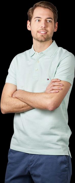 Tommy Hilfiger Polo Shirt Mouline Slim Minty Essence/Ivory (3XL)