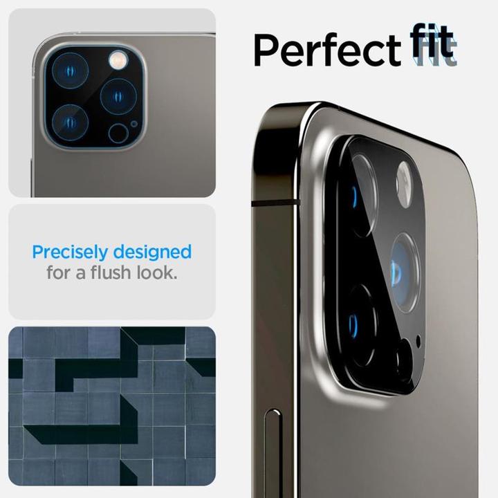 Actual product image Spigen Optik.Tr Camera iPhone 14 Pro/14 Pro Max Lens 2szt./2pcs czarny/black AGL05273 (2 Piece, Apple iPhone 11 Pro)