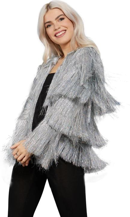 Actual product image Fever Womens/Ladies Tinsel Festival Costume Jacket (L, XL)