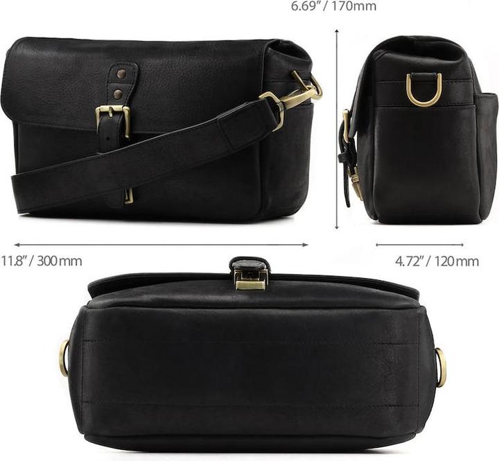 Produktbild Only-Bags.Store Leder-Messenger-Tasche, Kameratasche für spiegellose, Sofortbild-, DSLR-Kameras, Reisetasche (Kamera Schultertasche)