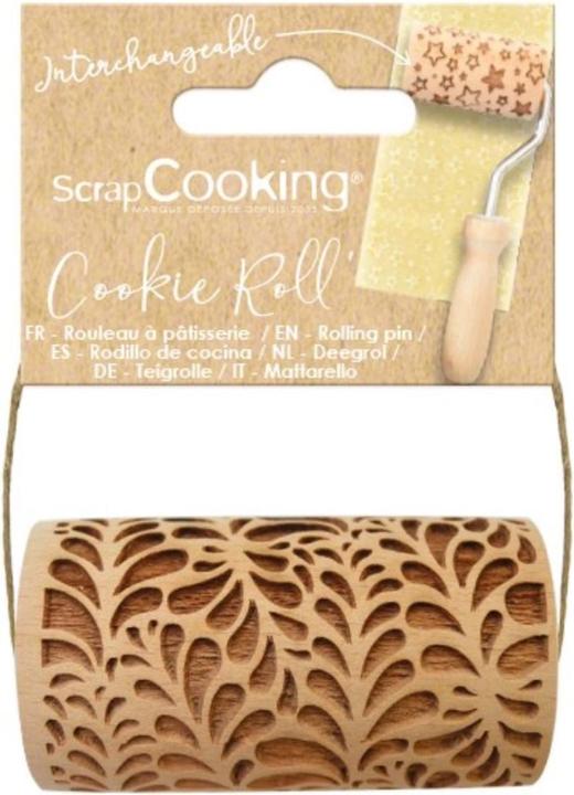 Produktbild ScrapCooking Teigrolle aus Holz geprägt, Blätter
