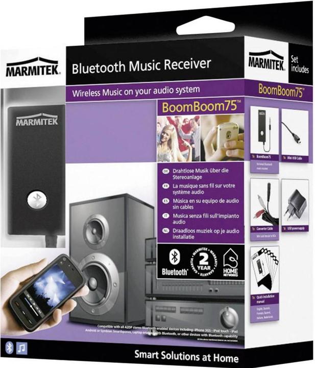 Immagine prodotto Marmitek BoomBoom 75, ricevitore musicale Bluetooth con batteria ricaricabile (Ricevitore)