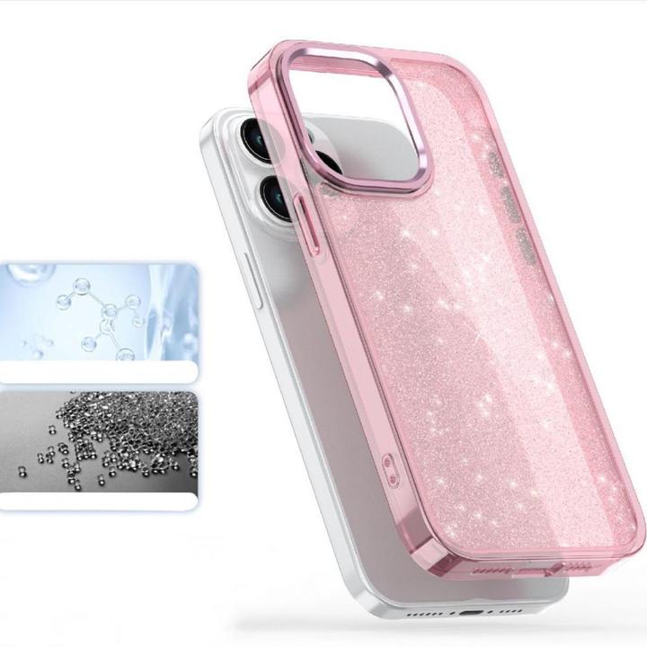 Immagine prodotto Hurtel Custodia Glitter per iPhone 16 Pro Max - rosa con glitter (Apple iPhone 16 Pro Max)