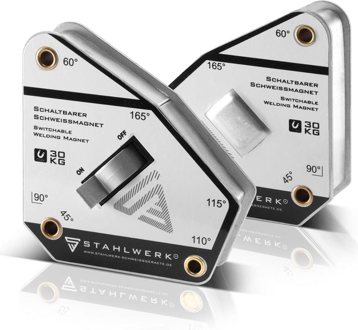 Image du produit Stahlwerk Angle de soudage magnétique commutable 45° - 165° 30 kg / 66 lbs