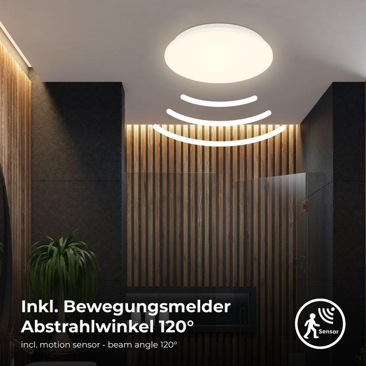 Image du produit B.K.Licht Plafonnier LED,capteur,blanc, LED/12W