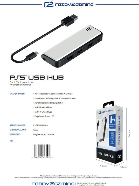 Produktbild ready2gaming USB Hub (PS5)