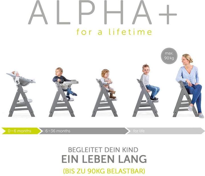 Produktbild Hauck Hochstühle Hochstuhl Alpha Plus Grey - im Sparset inkl. (Hochstuhl)