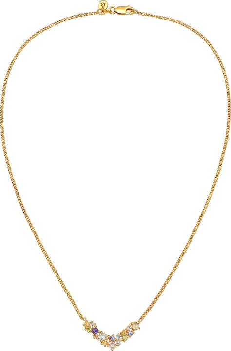 Actual product image Elli PREMIUM Necklace Moonstone Topaz Amethyst 925 Silver (925 Sterling silver gold-plated, Labradorite, Moonstone, peridot, Citrine, Amethyst, Topaz, 42 cm)