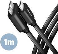 Actual product image Axagon BUMM3-CM10AB Cable Micro-B USB to USB-C 3.2 Gen 1 (1 m, USB 3.2 Gen 1)