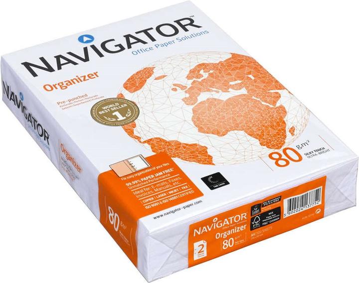 Navigator Organizzatore di carta per fotocopie DIN A4 80 g/m² a 2 perforazioni 500 fogli (80 g/m², 500 x, A4)