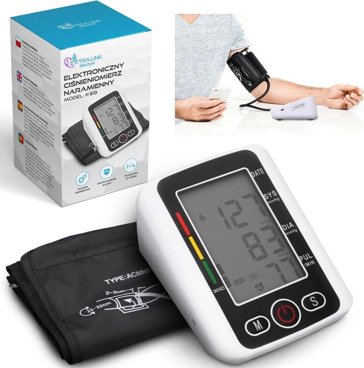 Extralink Smart Life Ciśnieniomierz Naramienny K-69 Czarny (Blutdruckmessgerät Oberarm)