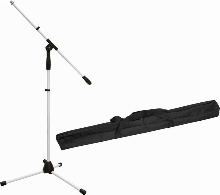 Produktbild Omnitronic Set Mikrofonstativ MS-1W mit Galgen weiss + Tasche