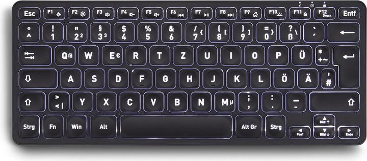 Actual product image Perixx PERIBOARD-732B EN Wireless mini keyboard with backlighting (DE, Wireless)