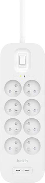 Actual product image Belkin Surge Protection with USB C 8 Outlet Dual USB C 30w PD (8 x, CEE 7/5, 2 m)