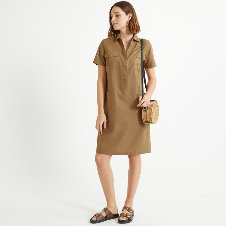 Actual product image Anne Weyburn Half-length dress made from half linen (50)