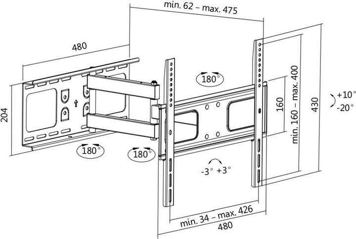Actual product image LogiLink Wall Mount (Wall, 55", 50 kg)