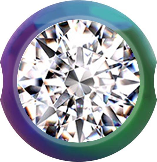 Produktbild Star Piercing Ball Closure Kugel farbig mit Kristall silber (Chirurgenstahl 316L)