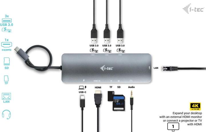 Produktbild i-tec USB-C Nano Dock (USB-C, 3 Ports)