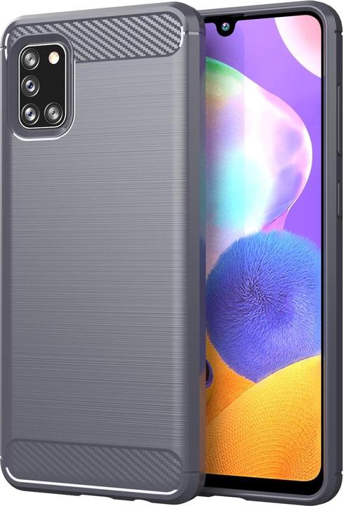 Actual product image Cadorabo TPU Ultra Slim carbon stainless steel Combi Cover (Samsung Galaxy A31)
