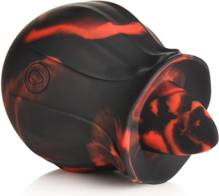 Actual product image Frisky BLOOMGASM - Black Kiss Rimming Rose Vibrator - Red/Black
